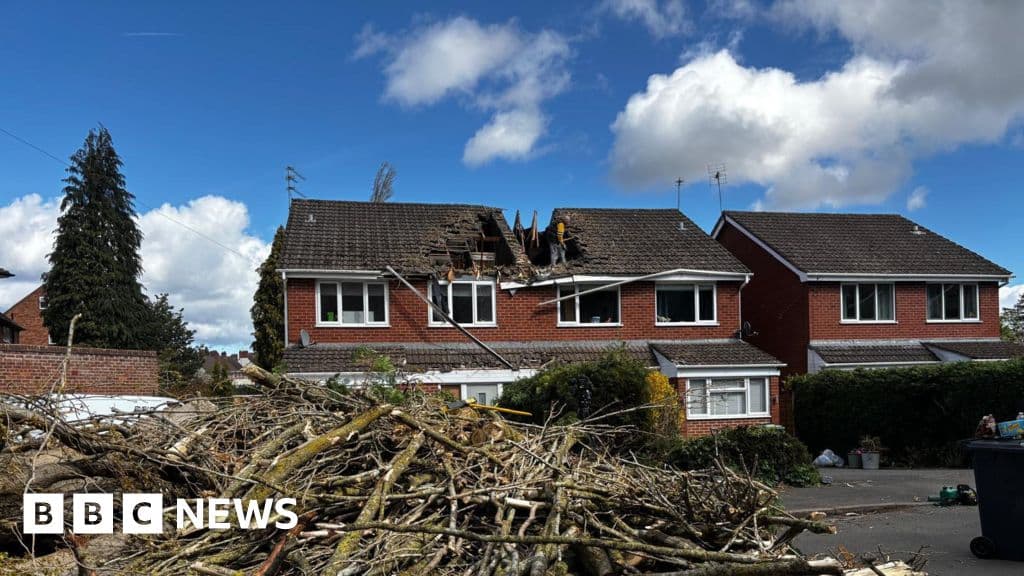 Families left homeless after a tree crashes into houses during Storm Dave’s winds