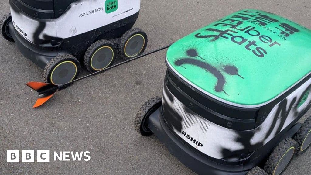 Uber Eats delivery robots vandalised in Sheffield