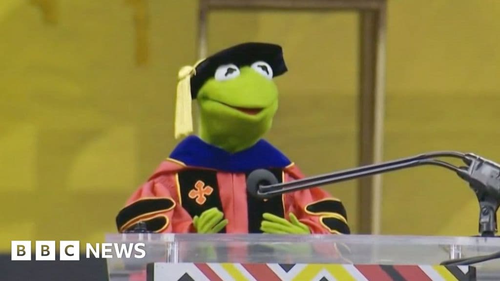 'Leap together' - watch Kermit's advice to graduating students